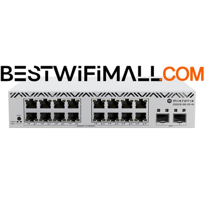 MikroTik CSS318-16G-2S+IN Switch 16 Gigabit Ethernet Ports and 2 SFP+ 10G Uplink Ports