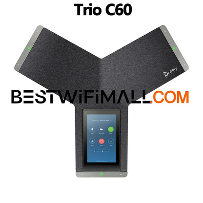Poly Trio C60 IP Conference Phone Polycom) Smart Conference Phone for Any Meeting Space 5' Color Touch Display Works with Teams