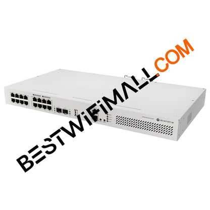MikroTik CRS418-8P-8G-2S+RM Switch 16x (+1) Gigabit Ethernet Ports (8x with PoE-Out) Dual 10G Uplinks Quad-Core 2.2 GHz ARM CPU