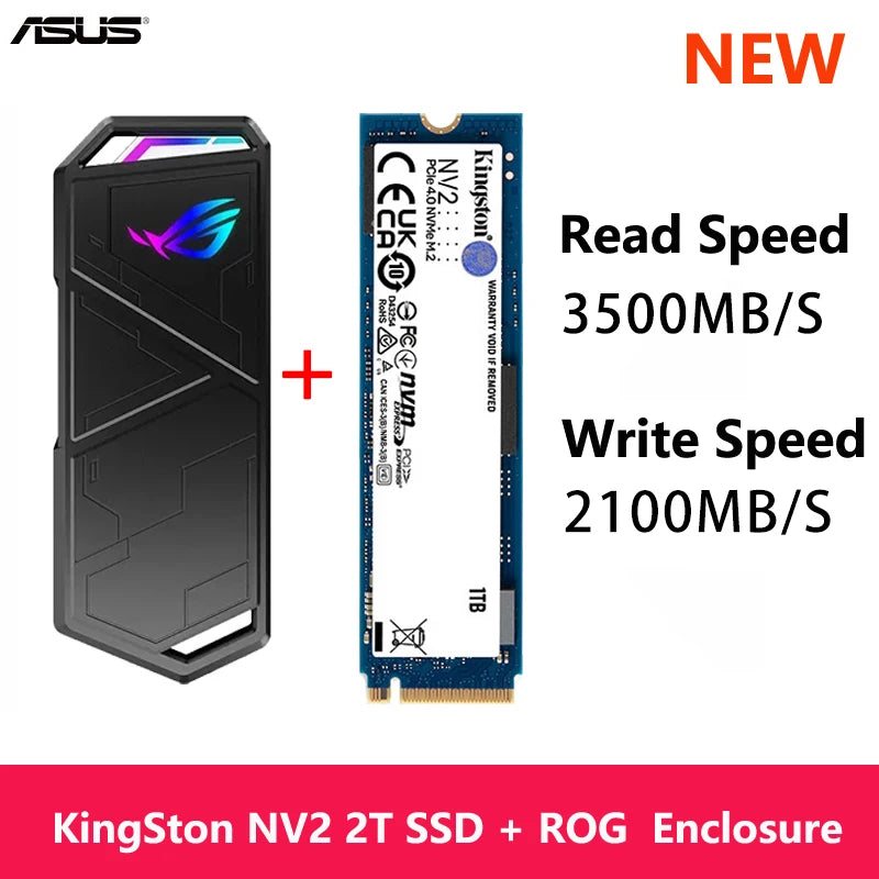 ASUS ROG STRIX ARION External Hard Disk M.2 NVMe SSD Enclosure USB3.2 GEN2 Type-C, Fits PCIe 2280/2260/2242/2230 M/M+B Key - Best WiFi Mall