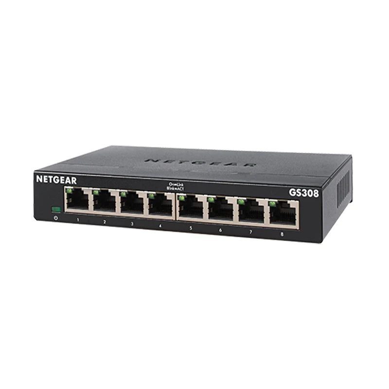 NETGEAR GS308 8-Port Gigabit Ethernet Unmanaged Switch Metal shell, Gigabit 8-port 300 Series SOHO Unmanaged Switch - Best WiFi Mall
