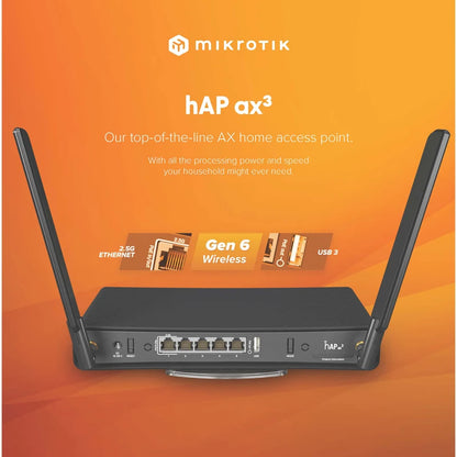 MikroTik C53UiG+5HPaxD2HPaxD hAP AX3 AX1800 Gigabit 802.11AX WiFi 6 Wireless Dual Band Wi-Fi ROS Router 4x1Gbps 1x2.5Gbps Ports - Best WiFi Mall