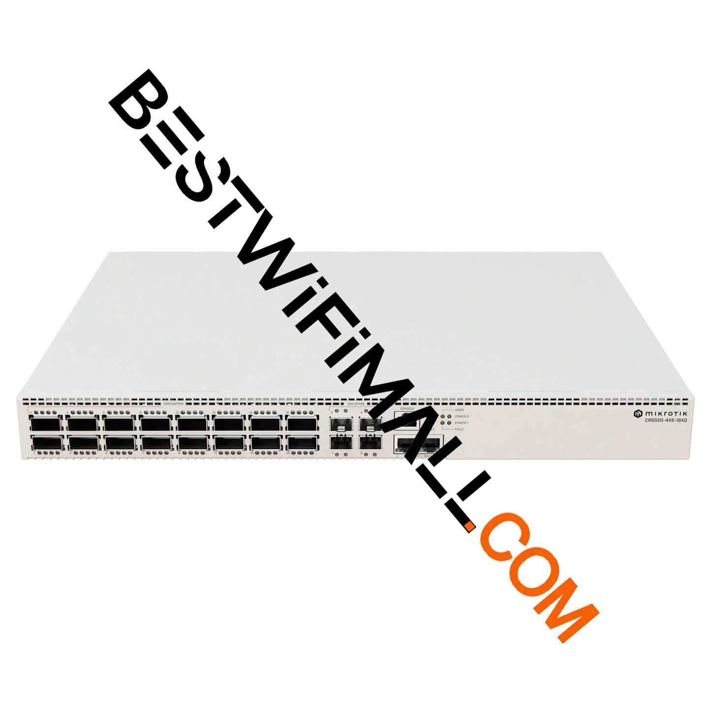 MikroTik CRS520-4XS-16XQ-RM Ultra-fast Enterprise Switch with Extra Processing Power Due to the CCR Series CPU 100 Gigabit Ports