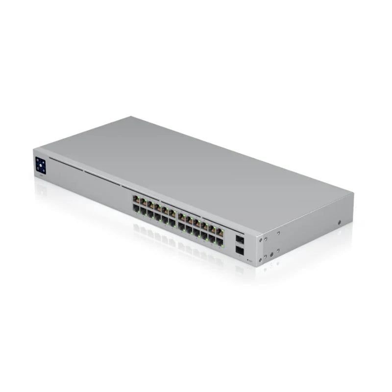 UBIQUITI USW-24 24-Port Layer 2 Switch (24 x GbE, 2x1G SFP ports, 52 Gbps Switching Capacity, a silent, fanless cooling system - Best WiFi Mall