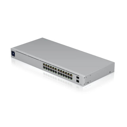 UBIQUITI USW-24 24-Port Layer 2 Switch (24 x GbE, 2x1G SFP ports, 52 Gbps Switching Capacity, a silent, fanless cooling system - Best WiFi Mall