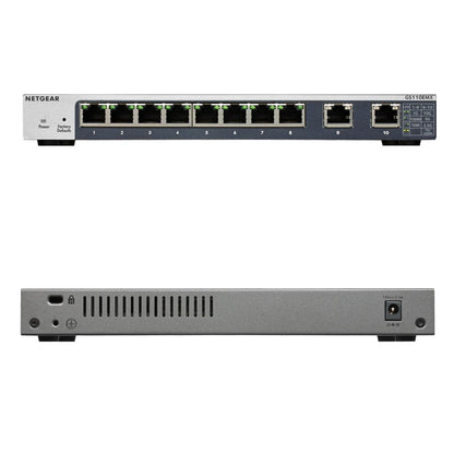 NETGEAR GS110EMX Switches 10 Gigabit/Multi-Gigabit Plus 8 Port Gigabit ports with 2 Port Multi-Gig ports, VLAN, QoS, LAG & IGMP - Best WiFi Mall