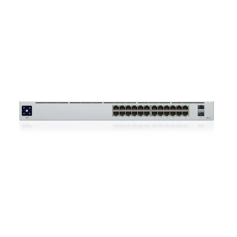 UBIQUITI USW-24 24-Port Layer 2 Switch (24 x GbE, 2x1G SFP ports, 52 Gbps Switching Capacity, a silent, fanless cooling system - Best WiFi Mall
