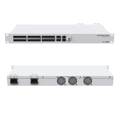 MikroTik CRS326-24S+2Q+RM fastest manage switch for the most demanding setups, 2x40 Gbps QSFP+ Ports and 24x10 Gbps SFP+ Ports - Best WiFi Mall