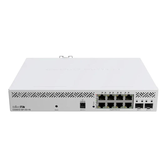 MIKROTIK CSS610-8P-2S+IN Switch Caffordable PoE Powerhouse 8 x Gigabit PoE-Out Ports and 2 x 10 Gigabit SFP+ Ports,162W, VLAN - Best WiFi Mall