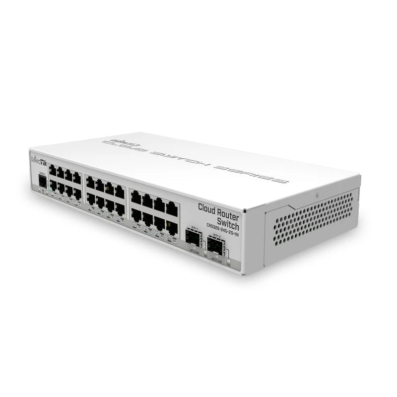 Mikrotik Switch CRS326-24G-2S+IN 24 Gigabit ports, 2x10G SFP+ cages, desktop case, server room power for your home - Best WiFi Mall