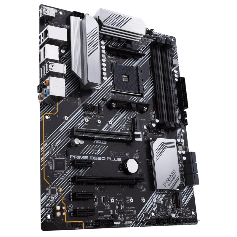 ASUS PRIME B550-PLUS AMD B550 (Ryzen AM4) ATX motherboard with dual M.2, PCIe 4.0, 1 Gb Ethernet, DisplayPort/HDMI, SATA 6 Gbps