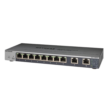 NETGEAR GS110EMX Switches 10 Gigabit/Multi-Gigabit Plus 8 Port Gigabit ports with 2 Port Multi-Gig ports, VLAN, QoS, LAG & IGMP - Best WiFi Mall