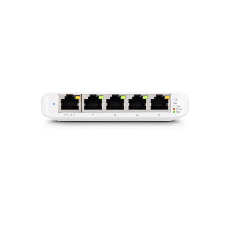 UBIQUITI USW-Flex-Mini Switch Flex Mini, Layer 2 switch with 5xGbE RJ45 ports, including 1xPoE input,fully managed UniFi Network - Best WiFi Mall
