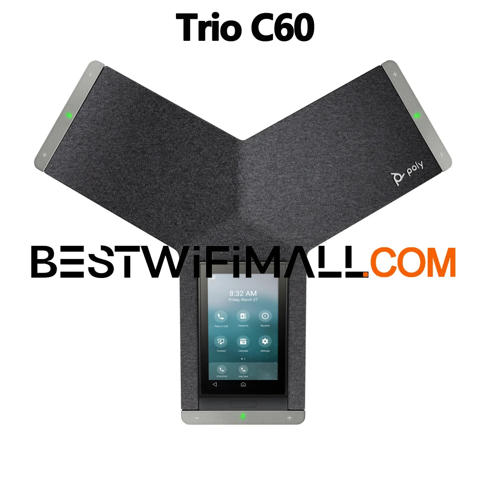 Poly Trio C60 IP Conference Phone Polycom) Smart Conference Phone for Any Meeting Space 5' Color Touch Display Works with Teams