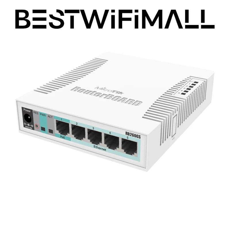 Mikrotik CSS106-5G-1S / RB260GS 5x Gigabit Ethernet Smart SOHO Switch, 1x SFP Cage, Plastic Case, SwOS - Best WiFi Mall