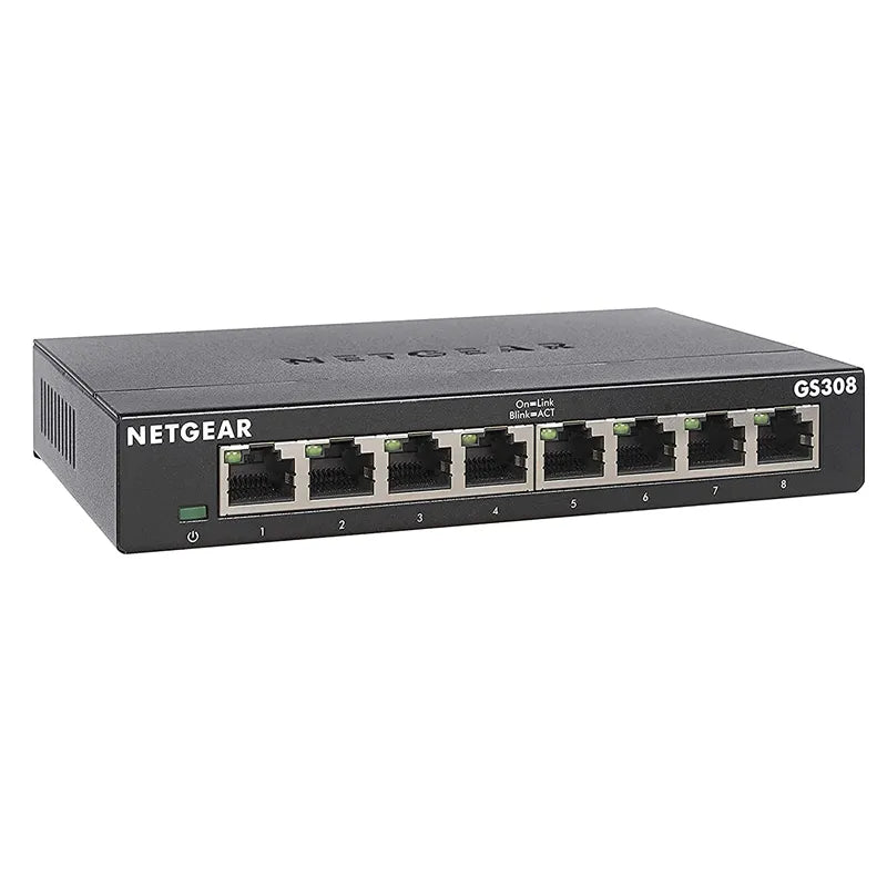 NETGEAR GS308 8-Port Gigabit Ethernet Unmanaged Switch Metal shell, Gigabit 8-port 300 Series SOHO Unmanaged Switch - Best WiFi Mall