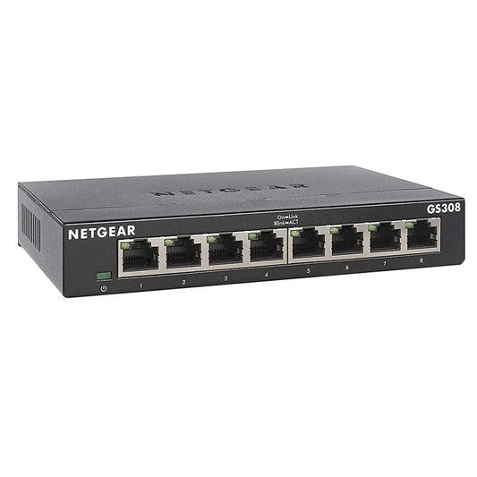 NETGEAR GS308 8-Port Gigabit Ethernet Unmanaged Switch Metal shell, Gigabit 8-port 300 Series SOHO Unmanaged Switch - Best WiFi Mall