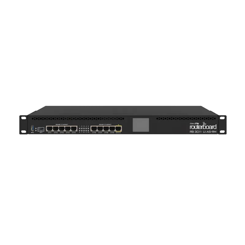 Mikrotik RB3011UIAS-RM Router RouterBOARD 10xGigabit Ethernet, USB 3.0, LCD, RB3011 10x10/100/1000 Ethernet Ports - Best WiFi Mall