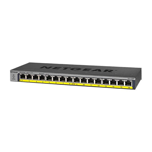 NETGEAR GS116PP 16-Port Gigabit Ethernet High-Power Unmanaged PoE+ Switch with FlexPoE (183W) - Best WiFi Mall