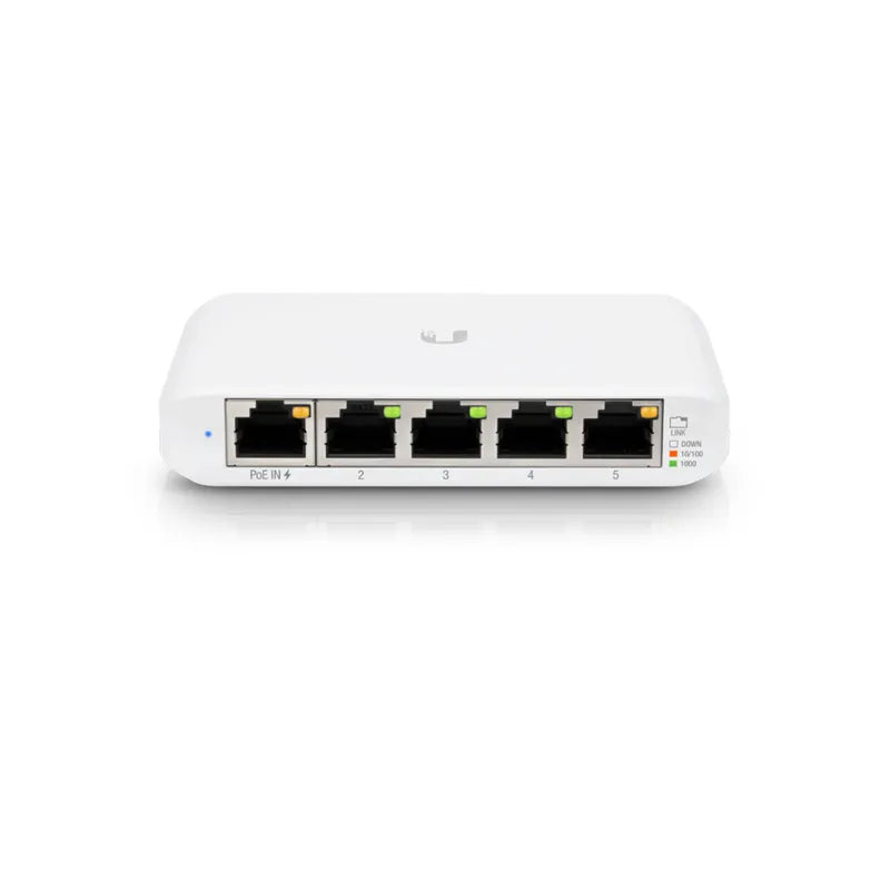 UBIQUITI USW-Flex-Mini Switch Flex Mini, Layer 2 switch with 5xGbE RJ45 ports, including 1xPoE input,fully managed UniFi Network - Best WiFi Mall