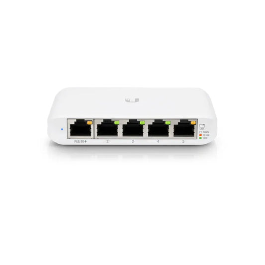 UBIQUITI USW-Flex-Mini Switch Flex Mini, Layer 2 switch with 5xGbE RJ45 ports, including 1xPoE input,fully managed UniFi Network - Best WiFi Mall