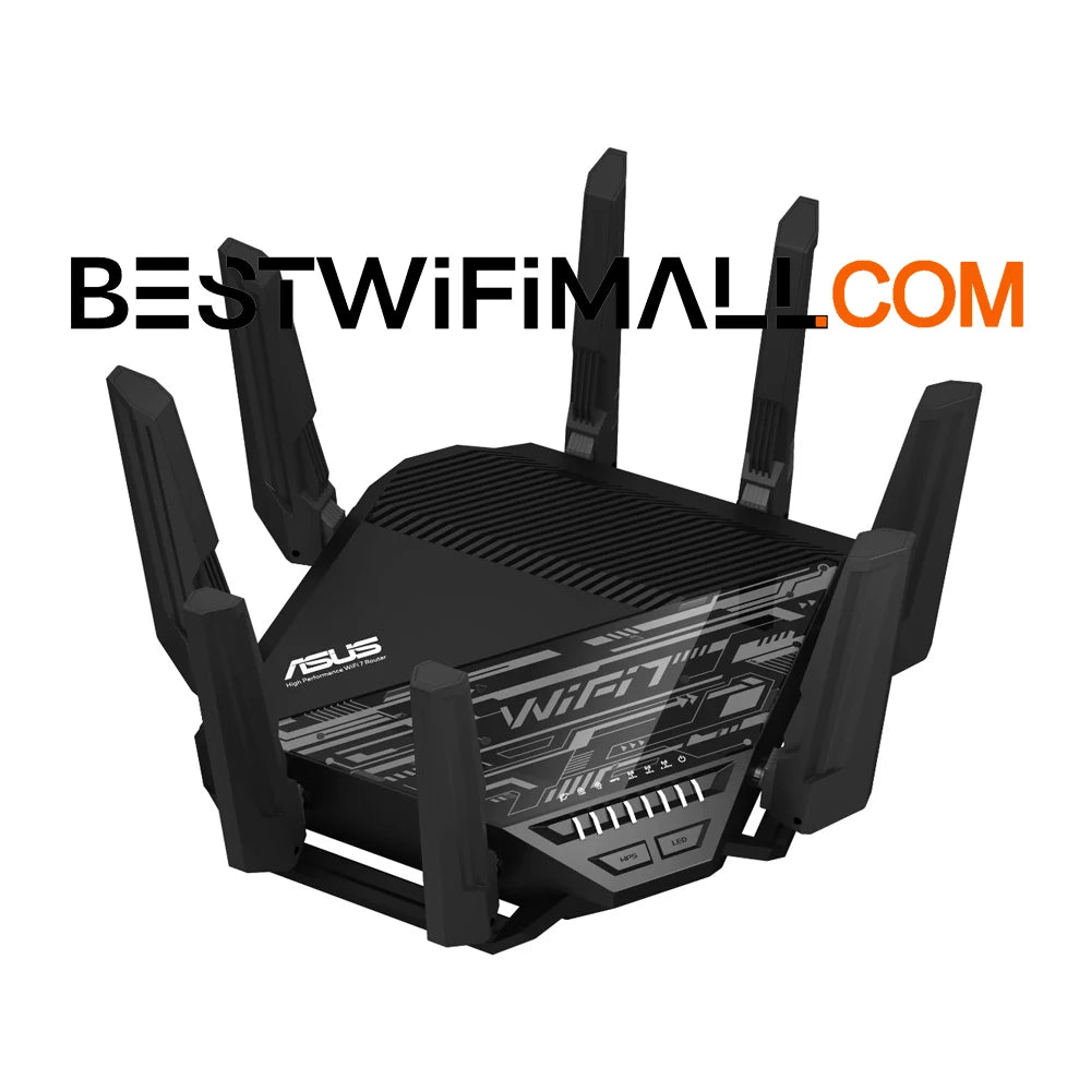 ASUS RT-BE96U BE19000 Tri-Band WiFi 7 Router Support New 320MHz Bandwidth 4096-QAM Multi-Link Operation MLO, Dual 10G Ports VPN