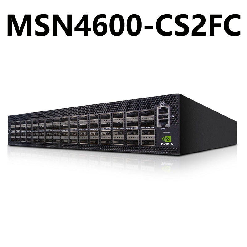 NVIDIA Mellanox MSN4600-CS2FC Spectrum-3 100GbE 2U Open Ethernet Switch Cumulus Linux System 64x200GbE QSFP28 - Best WiFi Mall