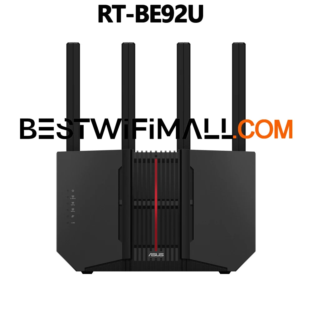 ASUS RT-BE92U Wi-Fi 7 Router Next-Level Smart Home WiFi 7, 9700 Mbps BE9700 Smart AiMesh 2.4X Faster 320 MHz Channels 2,750sq.ft