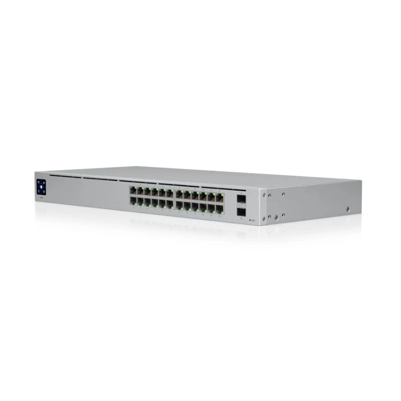 UBIQUITI USW-24 24-Port Layer 2 Switch (24 x GbE, 2x1G SFP ports, 52 Gbps Switching Capacity, a silent, fanless cooling system - Best WiFi Mall
