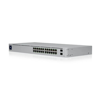 UBIQUITI USW-24 24-Port Layer 2 Switch (24 x GbE, 2x1G SFP ports, 52 Gbps Switching Capacity, a silent, fanless cooling system - Best WiFi Mall