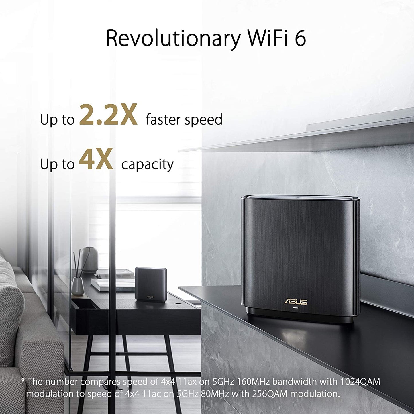 ASUS ZenWiFi XT8 1-Packs Whole-Home Tri-Band Mesh WiFi 6 System Coverage up to 5,500sq.ft or 6+Rooms, 6.6Gbps WiFi Router - Best WiFi Mall