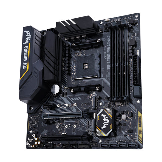 ASUS TUF B450M-PRO GAMING AMD B450 mATX gaming motherboard with Aura Sync RGB LED lighting DDR4 4400MHz support Dual M.2 USB3.1