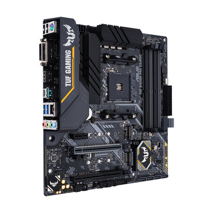ASUS TUF B450M-PRO GAMING AMD B450 mATX gaming motherboard with Aura Sync RGB LED lighting DDR4 4400MHz support Dual M.2 USB3.1
