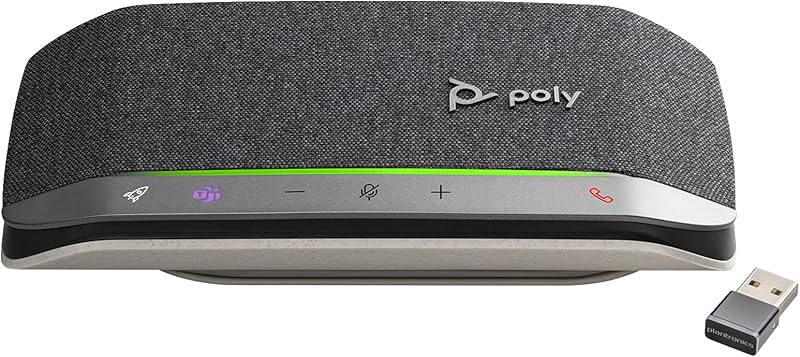 Poly Sync 20+ Personal Portable Bluetooth Smart Speakerphone (Plantronics) - USB-A UC Bluetooth Adapter - Connect Wirelessly to PC/Mac/Cell Phone - Works w/Teams, Zoom, & More
