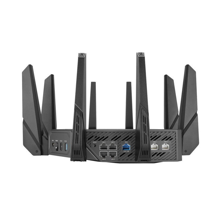 ASUS GT-AXE16000 ROG Rapture Quad-Band WiFi 6E Gaming Router 16000 Mbps, 2.4 GHz, Two 5 GHz Bands, And 6 GHz Wi-Fi - Best WiFi Mall