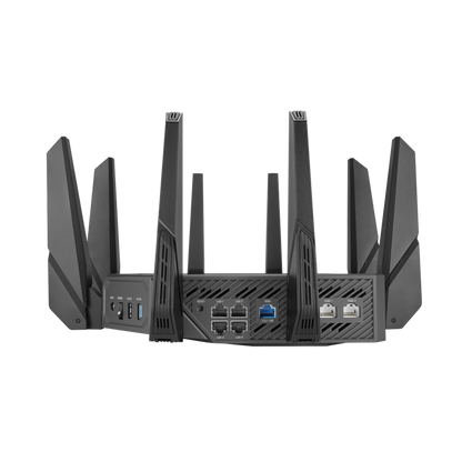ASUS GT-AXE16000 ROG Rapture Quad-Band WiFi 6E Gaming Router 16000 Mbps, 2.4 GHz, Two 5 GHz Bands, And 6 GHz Wi-Fi - Best WiFi Mall